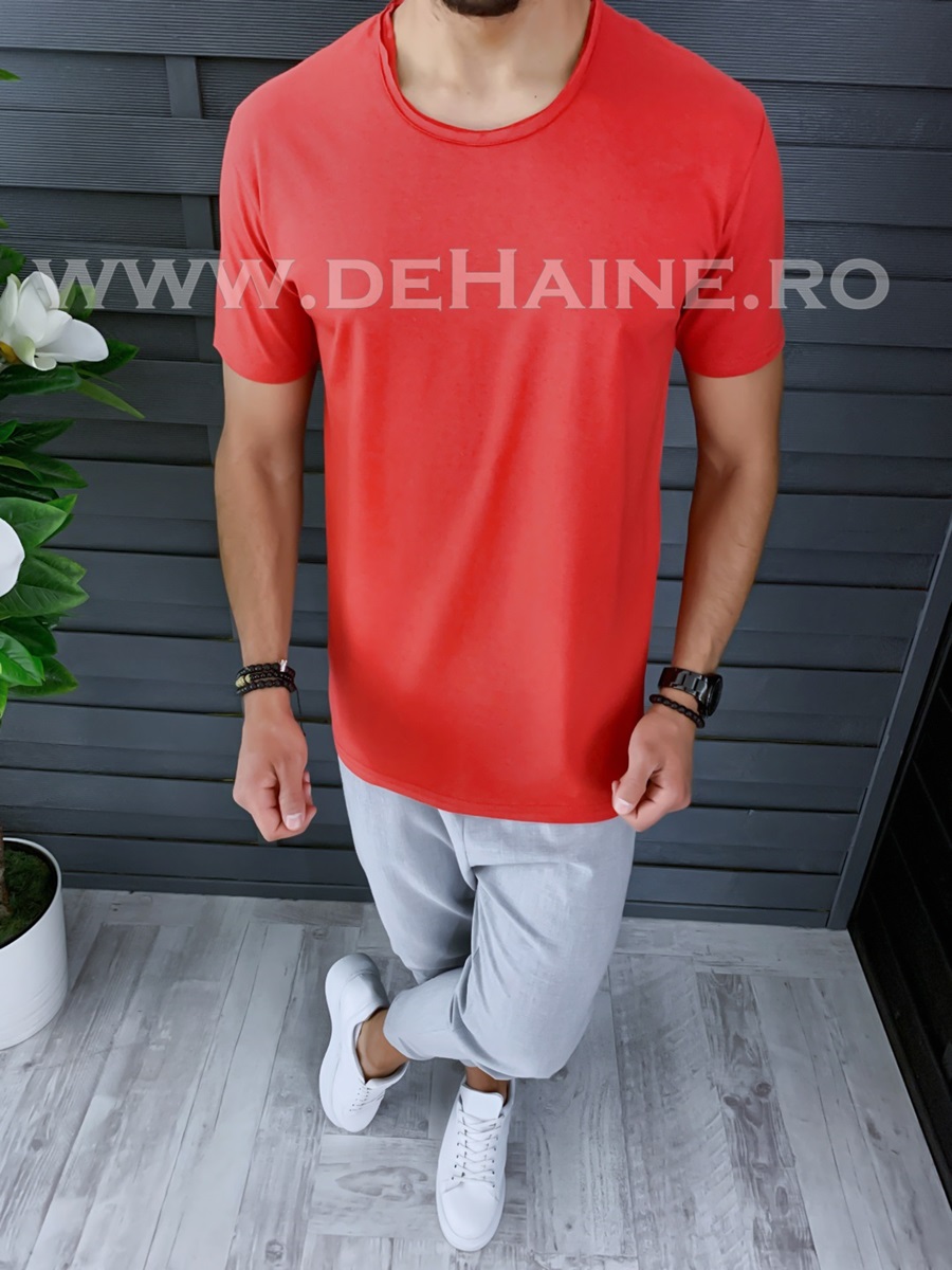 Tricou barbati rosu slim fit zr b1016 m7-3